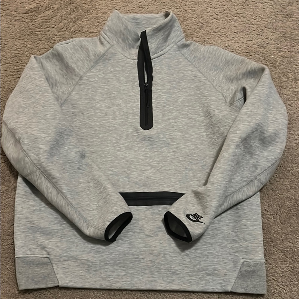 Nike Men's Light Gray Zip-Up Sweater